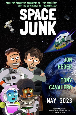 Toonstar's Space Junk starring Jon Heder and Tony Cavalero (Graphic: Business Wire)