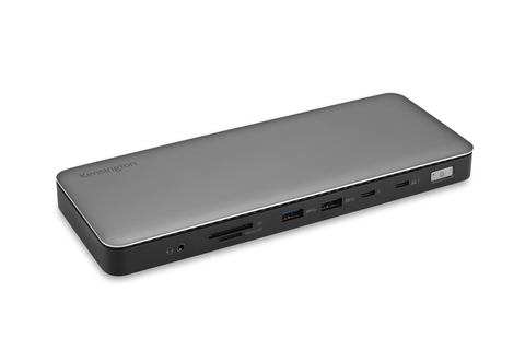 The new Kensington SD5760T Thunderbolt 4 Dual 4K Docking Station enhances the productivity of professionals working in the office or home, by enabling them to connect multiple accessories, such as monitors, USB peripherals, and input devices, through a single USB-C port to turn laptops and tablets into desktop workstations. (Photo: Business Wire)