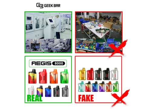 Geekbar warns against the fake disposable vape brand. (Photo: Business Wire)