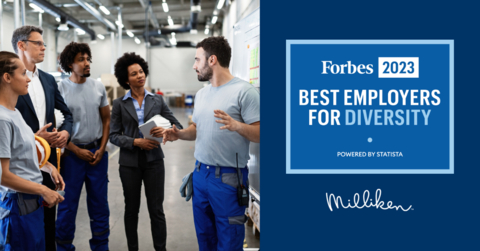 Milliken & Company, a global diversified manufacturer with materials science expertise, has been included on Forbes Best Employers for Diversity list for the second year in a row. (Graphic: Business Wire)