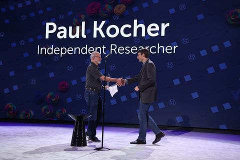 RSA Conference 2023 Award for Excellence in the Field of Mathematics is presented to renowned cryptographer and independent researcher Paul Kocher. (Photo: Business Wire)