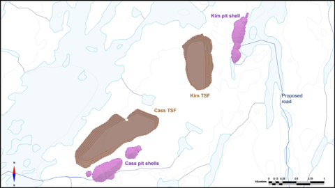 Figure 3 – Kim and Cass Deposits Pit Shells and TSF (Graphic: Business Wire)