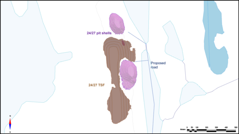 Figure 5 - 24/27 Deposit Pit Shells and TSF (Graphic: Business Wire)