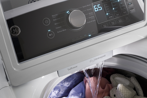 The GE® 4.5 cu. ft. Capacity Washer with Water Level Control makes cold water washing simpler and more effective than ever before, helping consumers to cut costs and reduce energy dependency. (Photo: GE Appliances, a Haier company)