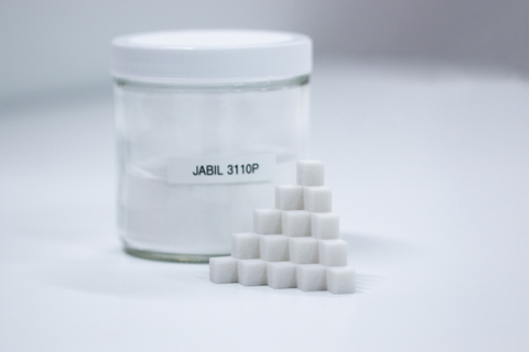 Jabil PLA 3110P, based on NatureWorks’ Ingeo™ PLA-based powder, offers 89% smaller carbon footprint compared to PA 12 when used in powder-bed fusion technologies. (Photo: Business Wire)