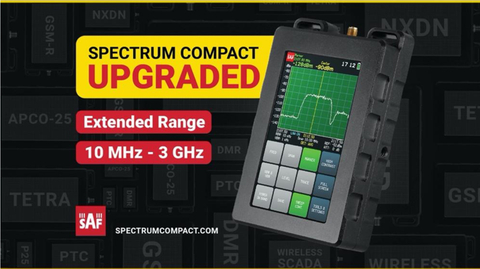 The latest version of the Spectrum Compact 0.3-3 GHz boasts an expanded frequency range, starting at 10 MHz, enabling it to be used for an even wider range of applications. (Graphic: Business Wire)