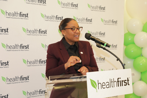 thumbnail Deputy Queens Borough President Ebony Young speaks at the grand opening celebration of Healthfirst's Jamaica community office. (Photo: Business Wire)