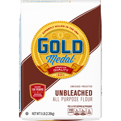 Gold Medal Unbleached All Purpose Flour - 5 lb. bag with a “better if used by” date of March 27, 2024, and March 28, 2024.  (Photo: Business Wire)