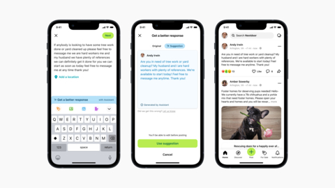 Nextdoor is testing new AI features leveraging ChatGPT API to enhance community conversations in the neighborhood.  (Photo: Business Wire)