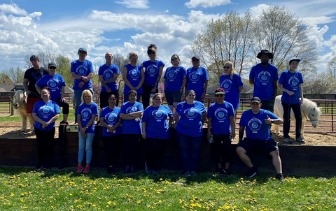 19 employees from Arbonne International’s Greenwood, Indiana distribution center volunteered at Strides to Success Equine-assisted Services Center in Plainfield on April 14, the company’s Global Day of Caring. (Photo: Business Wire)