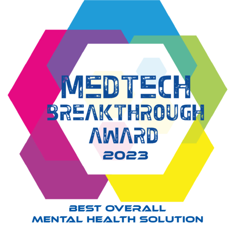 Woebot Health was named Best Overall Mental Health Solution in the 2023 MedTech Breakthrough Awards Program (Graphic: Business Wire)