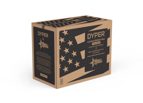 DYPER's first 'Impact Box' is in partnership with Hope For The Warriors (HOPE). Customers will receive up to 25% more diapers, and a portion of proceeds will support HOPE which provides help to service members, veterans, and military families with financial, career, and educational stability programs. (Photo: Business Wire)