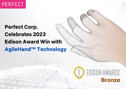 Perfect Corp.'s AgileHand™ Technology celebrates a Bronze medal win at the 2023 Edison Best New Products Awards™. (Graphic: Business Wire)