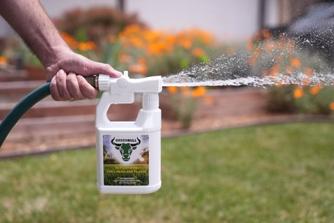 Persist™ Green Bull is a new liquid plant fertilizer with a powerful blend of iron, nitrogen, and Persist’s proprietary blend of organic acids and beneficial phenols called PAF.  The result is a significantly greener, stronger, and more robust lawn and garden. (Photo: Business Wire)