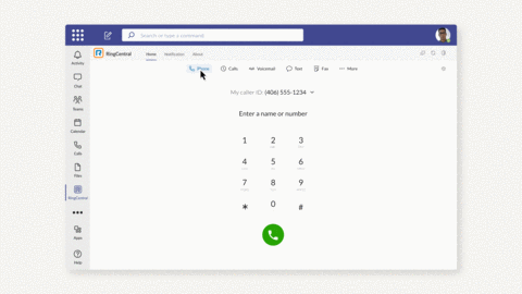 RingCentral for Microsoft Teams 2.0 provides a next-gen embedded app for calling, fax, and other functions. (Graphic: Business Wire)