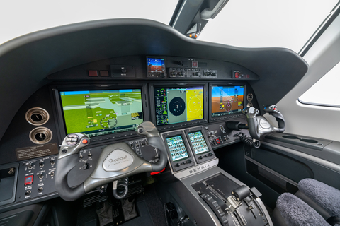 The Beechcraft Denali cockpit features the Garmin G3000 intuitive avionics suite with high-resolution screens and touchscreen controllers (Photo: Business Wire)