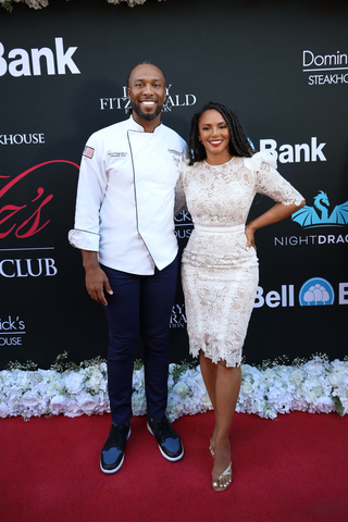 original Founder Larry Fitzgerald Jr. and Executive Director Danielle Frost of The Larry Fitzgerald Foundation at Fitz's Supper Club hosted by Dominick’s Steakhouse in Scottsdale on May 8, 2023. (Photo: Business Wire)
