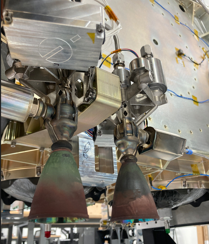 Saiph thrusters installed on Mira spacecraft for vehicle level testing (Photo: Business Wire)