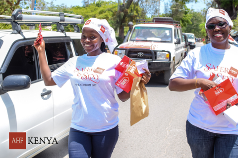 Kenyan advocates distribute free LOVE condoms while commemorating International Condom Day 2023. (Photo: Business Wire)