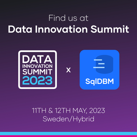 Find SqlDBM at the 2023 Data Innovation Summit on 5/11 and 5/12 (Graphic: Business Wire)