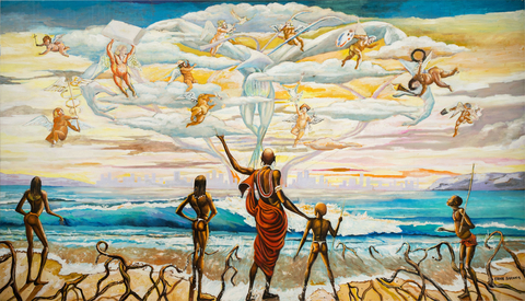 original This vibrant painting “The Ebony Tree” (estimated value $200,000 -$300,000) by leading 20th century artist Ernie Barnes will be among the fine art, jewelry and furnishings offered at Abell Auction Co.’s highly anticipated online sale on May 20-21. An assortment of coveted items from Fat Chance Los Angeles and the personal favorites of gallery founder Jeff Schuerholz also will be highlighted. (Photo: Business Wire)