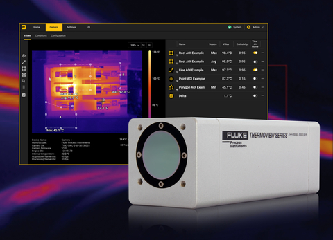 The new Fluke Process Instruments ThermoView TV30 thermal camera enables industrial teams to set up thermal imaging systems without the constraints of being constantly connected to a vulnerable computer. (Graphic: Business Wire)