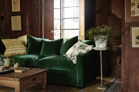 Hadley Square Arm Emerald Velvet Sofa from GreenRow (Photo: Williams Sonoma)