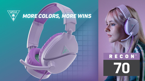 The Recon 70 Lavender joins Turtle Beach's best-selling wired gaming headset family as the series' 12th color option for gamers to choose from. The Recon 70 Lavender is multiplatform and delivers Turtle Beach's signature gaming audio experience on all devices with a wired 3.5mm connection. Available now at participating retailers for $39.99 MSRP. (Graphic: Business Wire)