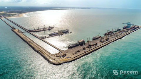 Image of the site where the Floating Storage and Regasification Unit (FSRU) will be chartered by Portocem and permanently moored within the basin of the Port of Pecém. (Credit: Complexo do Pecém)