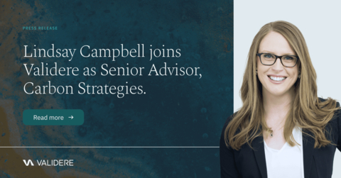 A former senior emissions specialist for the Alberta Energy Regulator (AER), Lindsay Campbell joins Validere as Senior Advisor, Carbon Strategies. (Graphic: Business Wire)