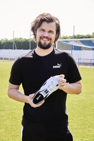 thumbnail Global Sports company PUMA and Brand Ambassador Magnus Carlsen, the five-time Norwegian World Chess Champion and the highest-ranked chess player in the world, have teamed up to launch an iconic sneaker as a tribute to the game of chess. (Photo: Business Wire)