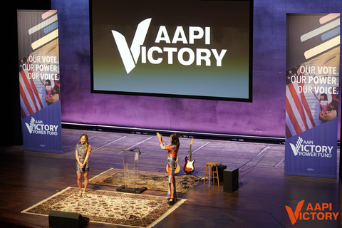 Hosts of the evening were Grammy-nominated music artist, Hollis Wong-Wear and AAPI Victory Creative Director, Annie Wu Henry. (Photo: Business Wire)