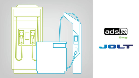 ADS-TEC Energy, a leading international manufacturer of battery storage-based platform solutions, and JOLT Energy today announced an extension of their long-standing collaboration to deploy ultra-fast charging stations in major cities in Europe and the United States. JOLT has already ordered a high double-digit number of systems for 2023, and more orders are expected in support of JOLT's roll-out plan. The collaboration reflects the strong demand for a fast, convenient charging experience, especially in inner-city areas. (Graphic: Business Wire)