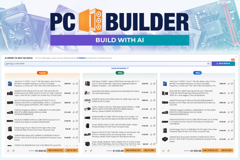 Newegg's PC Builder tool powered by ChatGPT helps users build their desired desktop PC system with customized component recommendations. (credit: Newegg)