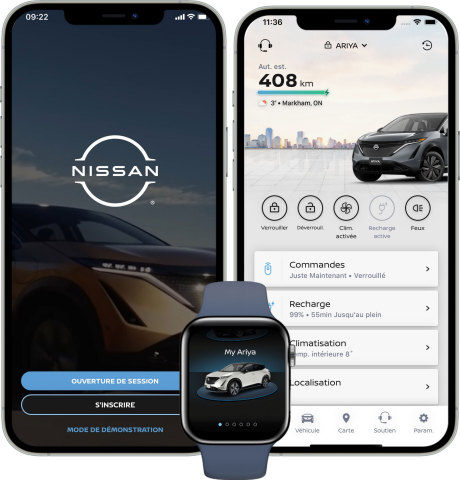 L’appli MyNISSAN est disponible sur l’App Store d’Apple et sur Google Play pour fournir un éventail de fonctionnalités qui simplifient le quotidien des utilisateurs. (Photo : Business Wire)