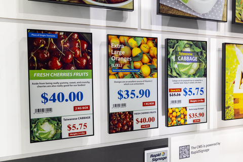E Ink's new Spectra 6 display technology provides a print quality replacement for paper signage. (Photo: Business Wire)