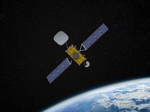 An illustration of SWISSto12's HummingSat in geostationary orbit. Image credit: SWISSto12