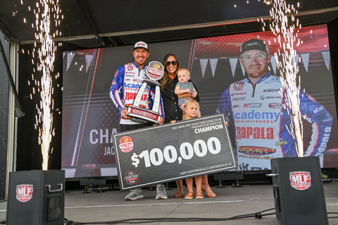 Reigning Bally Bet Angler of the Year (AOY) Jacob Wheeler of Harrison, Tennessee, caught 13 scorable bass Sunday, with his best five weighing 25 pounds, 6 ounces, to win the Major League Fishing (MLF) Bass Pro Tour Toro Stage Four at Lake Guntersville Presented by Bass Cat Boats and earn the top payout of $100,000. (Photo: Business Wire)