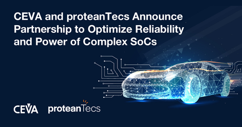 CEVA and proteanTecs announce partnership to enhance the reliability and power/performance of joint customers’ system-on-chips (SoCs). (Graphic: Business Wire)