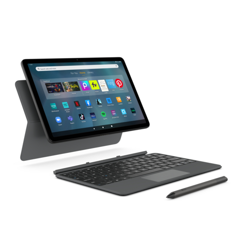 Fire Max 11 Productivity Bundle, with optional magnetic attach keyboard and stylus, enhances productivity and creativity to help you get more done. (Photo: Business Wire)