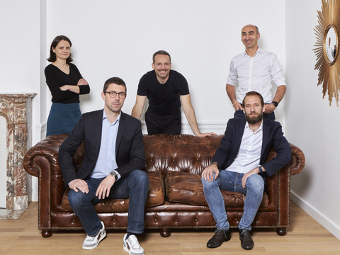 original Sekoia.io's founders : Thérèse Favet (CFO), Freddy Milesi (CEO), David Bizeul (CSO), Georges Bossert (CTO) & François Deruty (CIO) (Photo: Martin Lagardère)