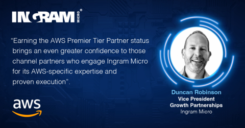 “Ingram Micro brings tremendous business value, bench strength and market reach to the AWS Partner Network community,” says Duncan Robinson, vice president, growth partnerships, Ingram Micro. (Graphic: Business Wire)