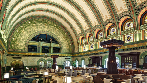 St. Louis Union Station Hotel, Curio Collection by Hilton (1894) St. Louis, Missouri. Credit: Historic Hotels of America and St Louis Union Station Hotel, Curio Collection by Hilton.