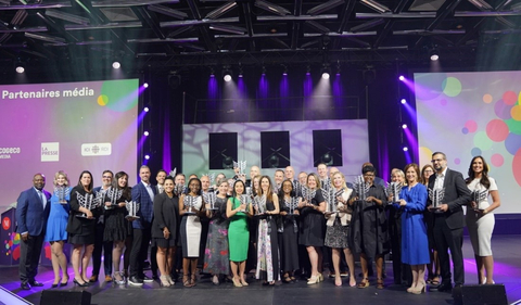 The recipients of the 43rd edition of the Mercuriades awards at the gala on Tuesday, May 23, 2023, at the Palais des Congrès de Montréal. (Photo: FCCQ)