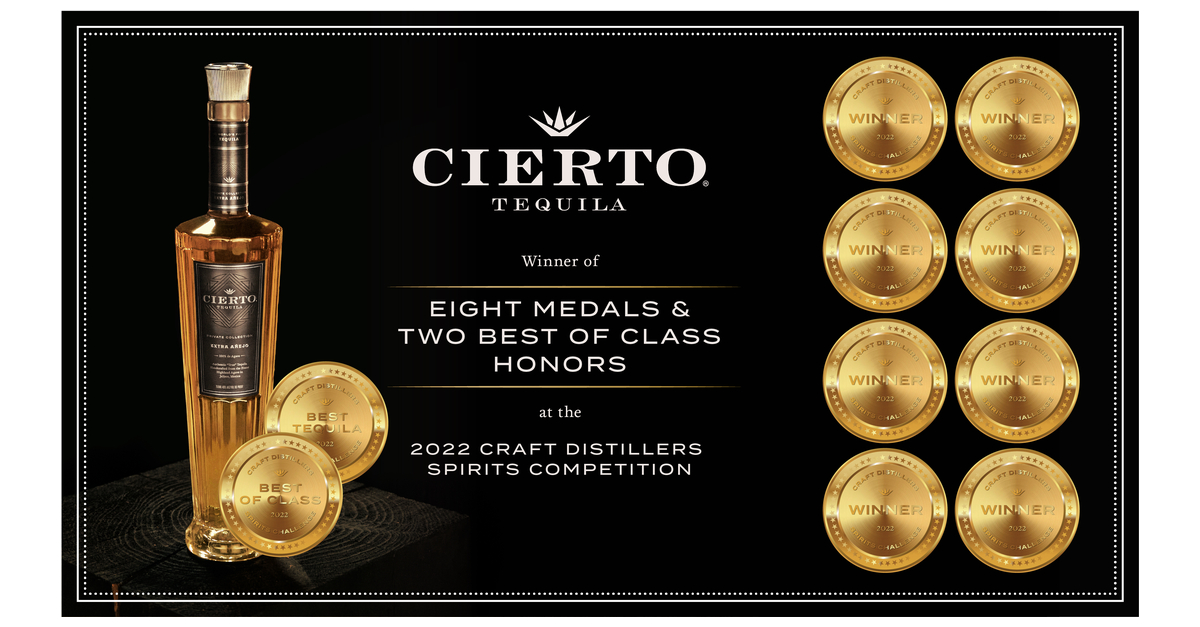 Cierto Tequila Wins Best Tequila at the 2022 Craft Distillers Spirits
