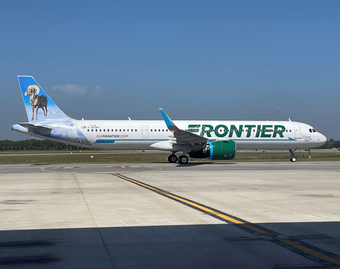 Airbus A321neo leased by Aviation Capital Group to Frontier Airlines features “Sierra The Bighorn Sheep.” (Photo: Business Wire)
