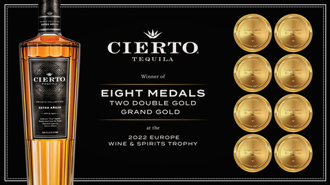 original Cierto Tequila Wins Two Double Golds and Grand Gold at the 2022 Europe Wine & Spirits Trophy (Photo: Business Wire)