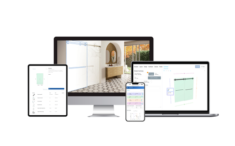 original Showers Online estimating software from CRL improves the ease, efficiency, and accuracy with which contractors design shower enclosures and order CRL products online. The new browser-based software eliminates the time-consuming process of manually calculating shower enclosure glass sizes, gaps, hardware locations, and tolerances, and even provides a complete parts list. (Photo: Business Wire)