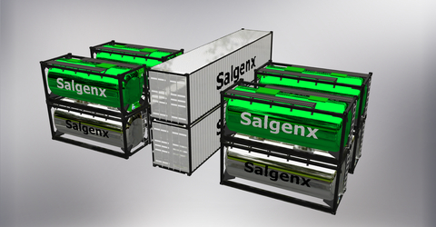 Introducing the Salgenx Salt Water Flow battery: a modular marvel. This groundbreaking innovation enables both desalination and on-demand graphene production, leveraging the flow battery's exceptional qualities. With the ability to store energy and generate graphene simultaneously, it revolutionizes the way we harness power.(Photo: Business Wire)
