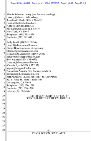 thumbnail Sheppard Mullin and A Better Childhood filed a lawsuit today on behalf of 5,800 California children alleging that San Bernardino County's child welfare system is irretrievably broken and in need of systemic reform.